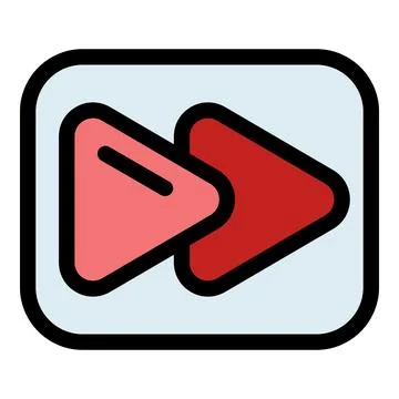Fast forward button showing progression and speed control Illustrazione stock