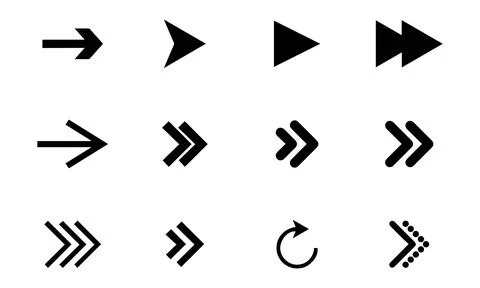 Fast Forward Chevrons and Recycle Loop Arrows Stock Illustration
