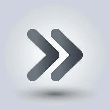 Fast forward double right arrows icon. Modern design flat style icon with long Stock Illustration