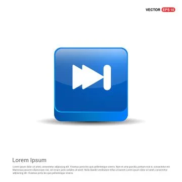 Fast forward icon  - 3d Blue Button Illustrazione stock