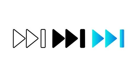 Fast forward icon set next media control button Stock Illustration