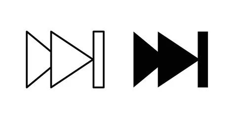 Fast forward icon. Style is flat and line symbol Stock Illustration