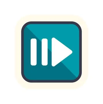 Fast forward media player icon in flat design Stock Illustration