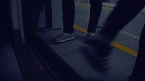 Fast forward moving train metro view exterior look into the interior Stock Footage 204453038