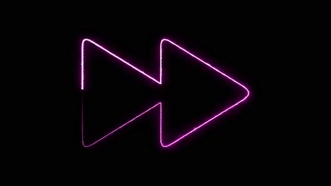Fast Forward neon sign appear in and disappear after some time. Stock Footage 220499993
