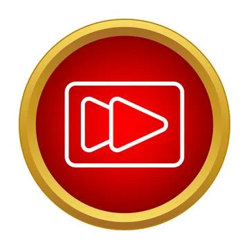 Fast forward playing media button red icon Stock Illustration