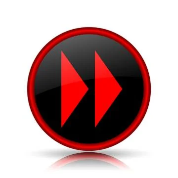 Fast forward sign icon. Internet button on white background.. Illustrazione stock