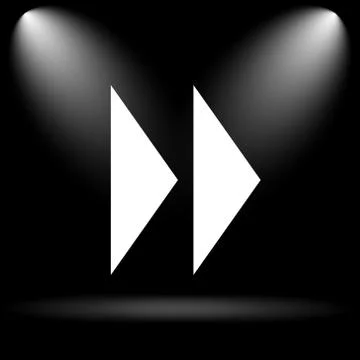 Fast forward sign icon. Internet button on black background.. Illustrazione stock