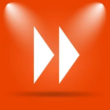 Fast forward sign icon. Internet button on orange background.. Stock Illustration