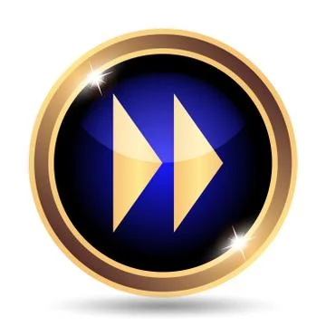 Fast forward sign icon. Internet button on white background.. Illustrazione stock