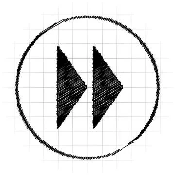 Fast forward sign icon. Internet button on white background.. Stock Illustration