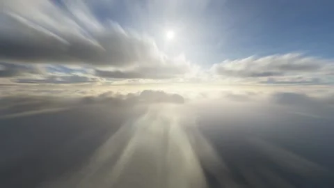Fast Forward timalapse through clouds over the ocean. Stock Footage 157517490