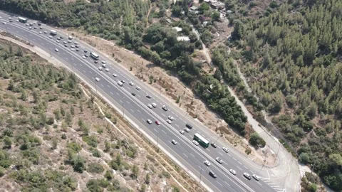 Fast forward traffic jam near the city Stock Footage 152033092