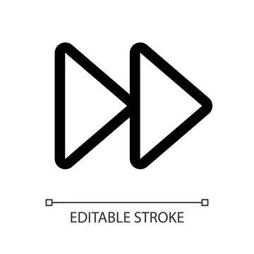 Fast forward white linear ui icon Illustrazione stock