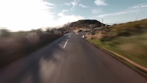 Fast fpv drone flight over the track Stock Footage 168617545