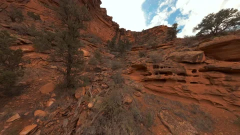 Fast FPV drone flying up and down canyons over Colorado river in Utah Stock Footage 165027833