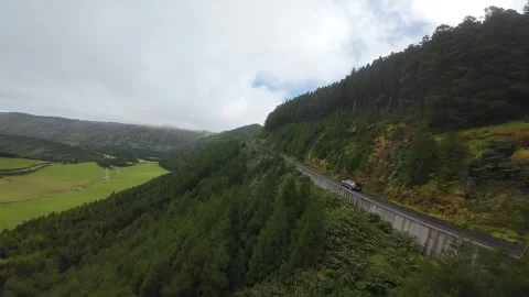 Fast FPV Pass Over Scenic Road and Trees-02 Stock Footage 322689765