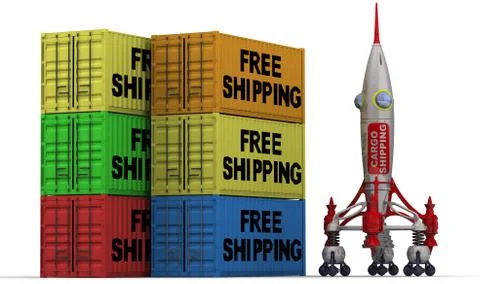 Fast free shipping. The concept 스톡 일러스트