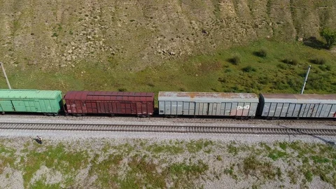 Fast freight train Stock Footage 88066776