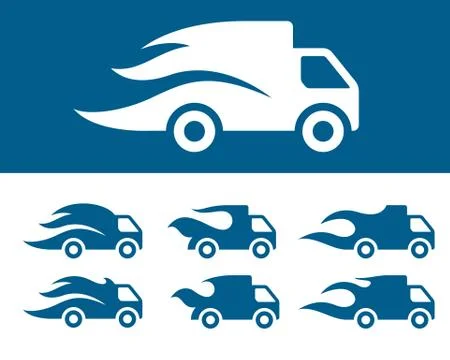 Fast gelivery icon set Illustrazione stock