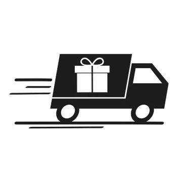 Fast gift delivery van icon vector illustration Stock Illustration
