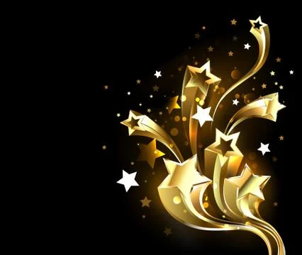 Fast gold comets Stock Illustration