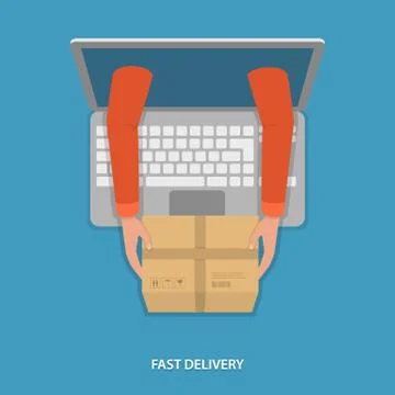 Fast goods delivery vector illustration. Stock Illustration