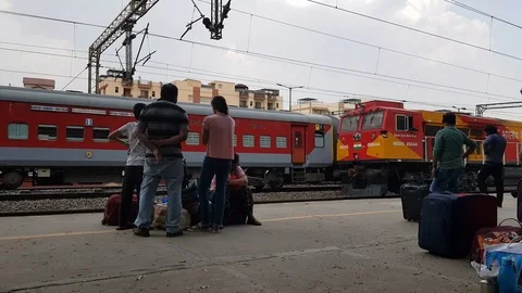 Fast goods train Stock Footage 106744175