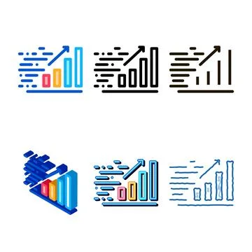 Fast grow graphic icon vector looks outline Stock Illustration