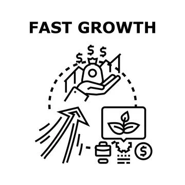 Fast growth business development concept illustration Stock Illustration