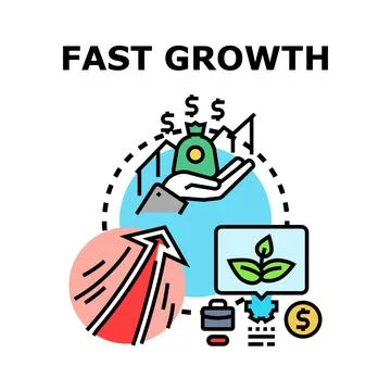 Fast growth business development concept illustration Stock Illustration