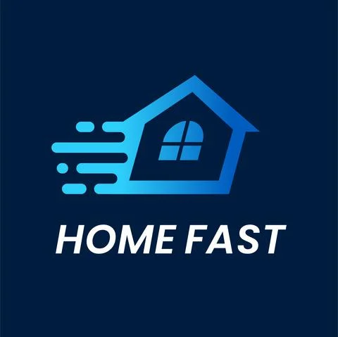 Fast Home Logo Design Vector Stock Illustration