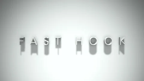 Fast hook 3D title animation with shadows on a white background Stock Footage 297569022