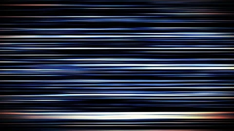 Fast horizontal light streaks rush across a dark background, creating a dynam Stock Footage 328707366