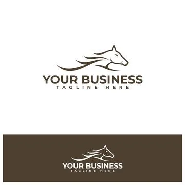 Fast Horse logo simple elegance and clean design template flat style Stock Illustration
