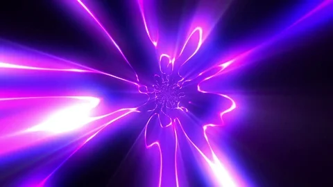 Fast Hyper Warp Neon Fractal Rotating Tunnel Disco VJ Motion Background Stock Footage 77101341