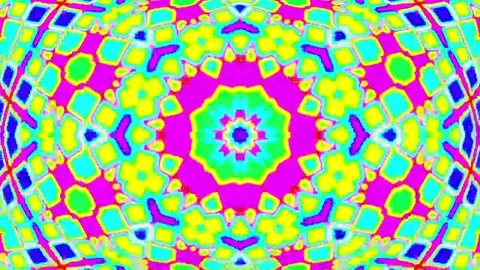 Fast Hypnotic Complex Psychedelic Retro Kaleidoscope Motion Background Loop. Stock Footage 69231741