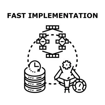 Fast implementation concept for efficient data processing system Stock Illustration