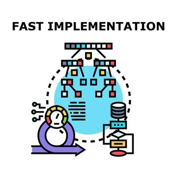 Fast implementation of software development processes and data management 스톡 일러스트