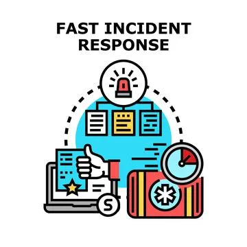 Fast incident response management system providing quick help Stock Illustration