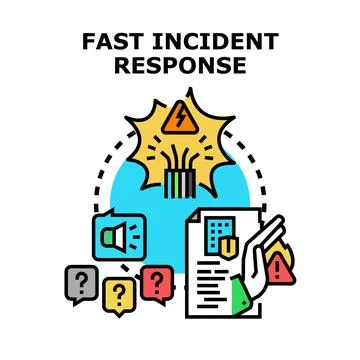 Fast incident response quickly reacting to a problem Stock Illustration