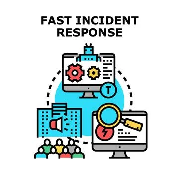 Fast incident response system detecting and resolving problems Stock Illustration