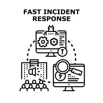 Fast incident response system detecting and resolving problems Stock Illustration