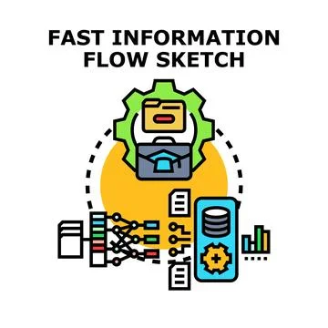 Fast information flow process strategy Stock Illustration