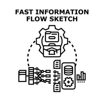 Fast information flow process strategy 스톡 일러스트