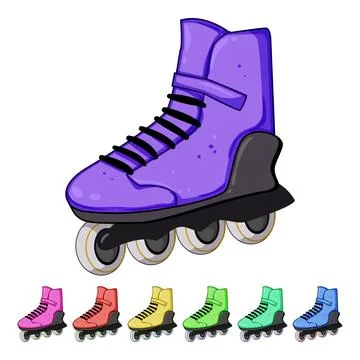 Fast inline skates cartoon vector graphic Ilustração Stock