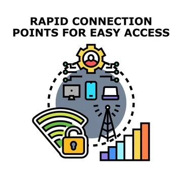 Fast internet connection and wireless networking access concept イラスト素材