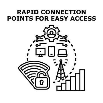 Fast internet connection and wireless networking access concept Stock Illustration