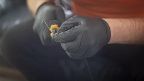 Fast internet connection. fiber optic cable splice machine in work Stock Footage 117829470