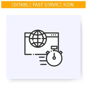 Fast internet line icon. Editable illustration Stock Illustration